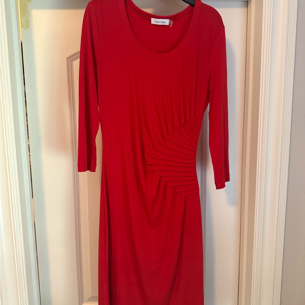 Calvin Klein Red mid-length Sleeve Dress